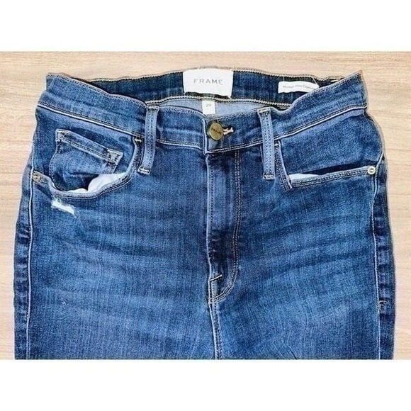 FP1 FRAME Jeans Ali High Rise Cigarette Distressed Size 29 Womens Stretch - Picture 4 of 7